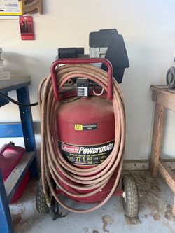 Coleman Powermate 27-Gallon 5 HP Air Compressor – With Hose & Accessories – $250 OBO