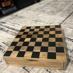 ($80 OBO) Chess/Checker Board with cubby and checker pieces