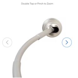 Home Shower Rods 32-in to 40-in Brushed Nickel Fixed or Tension Single Curve Adjustable