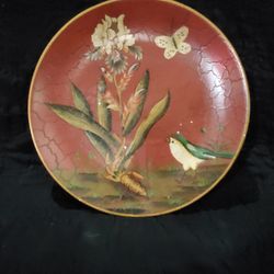 Raymond Waites Studio Decorative Plate 10” Bird Flowers 