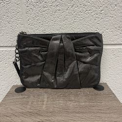 Express Clutch Purse Brand New Gun Metal Shiny Gray