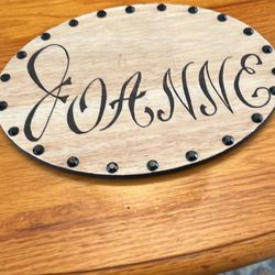 Handmade Wooden Name Plaque 