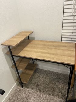 Modern Computer Desk with Storage Shelves | Great Condition