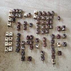81 Antique Electric Porcelain Insulators 