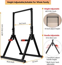 DOBESTS Foldable Power Tower Pull Up Bar Dip Station Adjustable Multifunction Workout Pull Up Tower Station Gym Strength Training Equipment for Home O