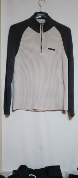 Nautical Jeans Co. Men’s Ribbed Sweater 1/4 Zip Pullover Size M Mock Neck Long Sleeve