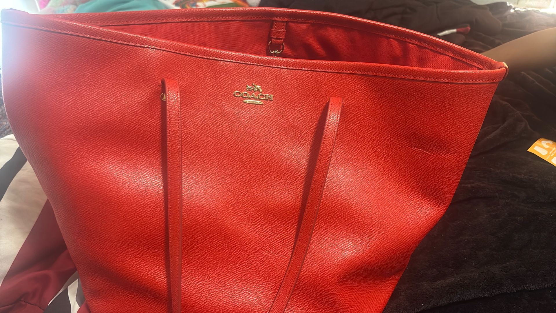 Red Coach Tote