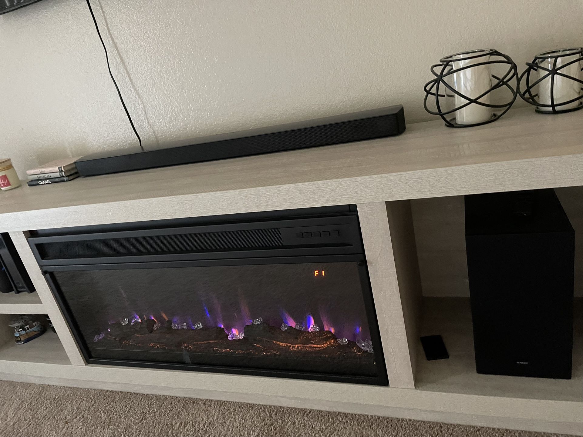 Entertainment Center With Color Fireplace