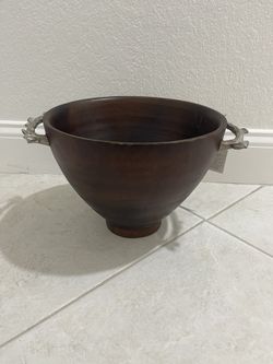 Java Wood Decorating Bowl