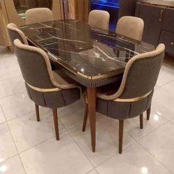 Luxury 6-Seater Dining Table Set