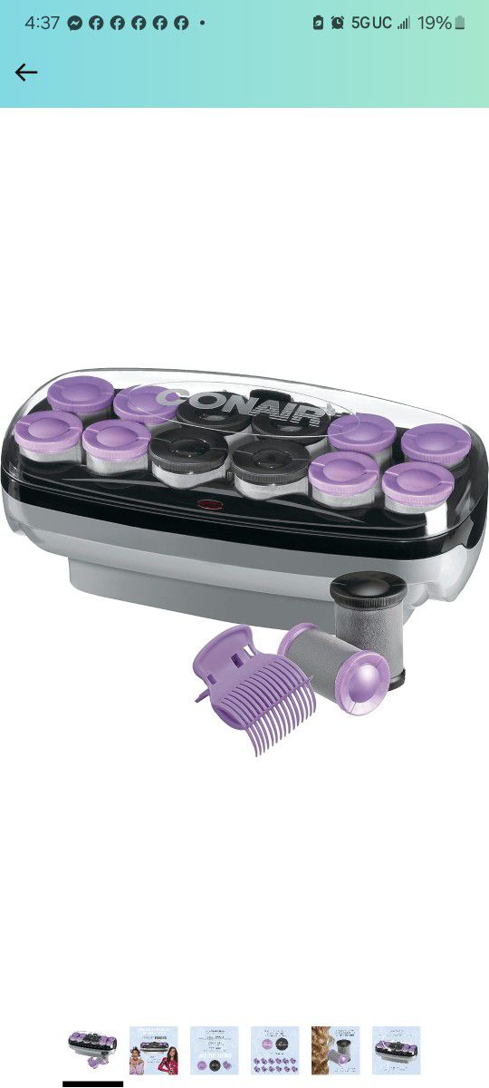 Conair Ceramic 1 1/2-inch and 1 3/4-inch Hot Rollers, Bonus: Super Clips Included, Create Big Curls and Voluminous Waves - Amazon Exclusive