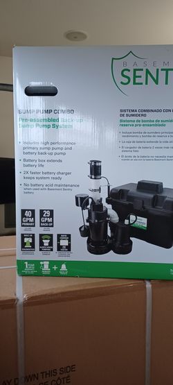 New Basement Sentry 1/3-HP 12 -Volt 40-Gallon Battery-powered sump pump STBC101
