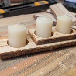 Hand Made Wood Candle Holder