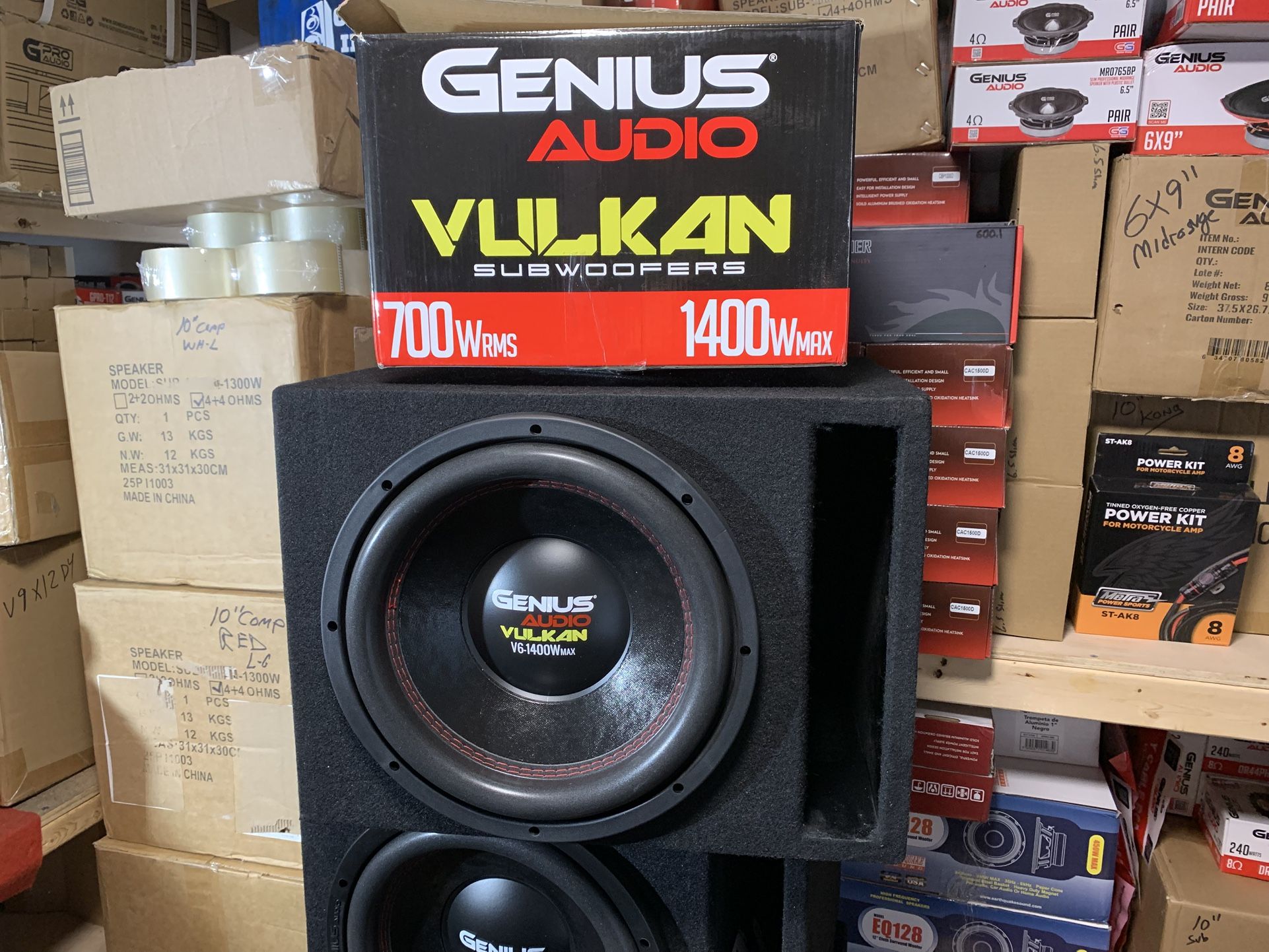 Brand New 12” Genius Audio Vulkan Car Subwoofer + New Ported Enclosure