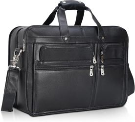 NEW - Polare Modern Messenger Bag with Retro Feel 17" Men’s Laptop Briefcase with Full Grain Leather