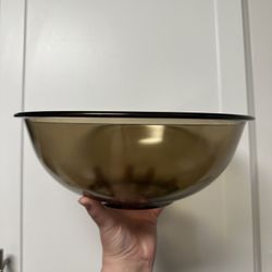 Vintage Pyrex Glass 4 L/4 Qt Large Amber Brown Nesting Mixing Bowl #326 USA