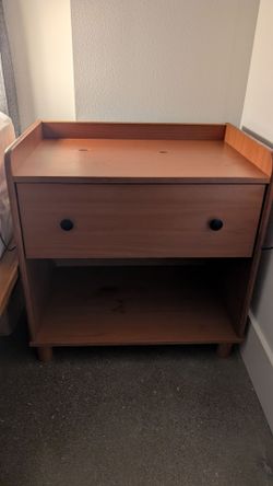 Midcentury Modern Solid Pine Nightstand