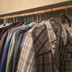 xxl shirts and 36x30 jeans (name brand)