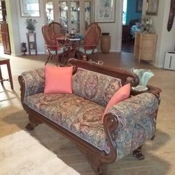 1850s Vintage Empire Style Settee