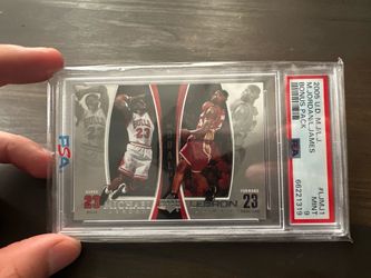 2005 Upper Deck Michael Jordan LeBron James PSA 9