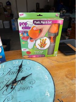 Cupcake stand, donut mold, fruit cutter and misc