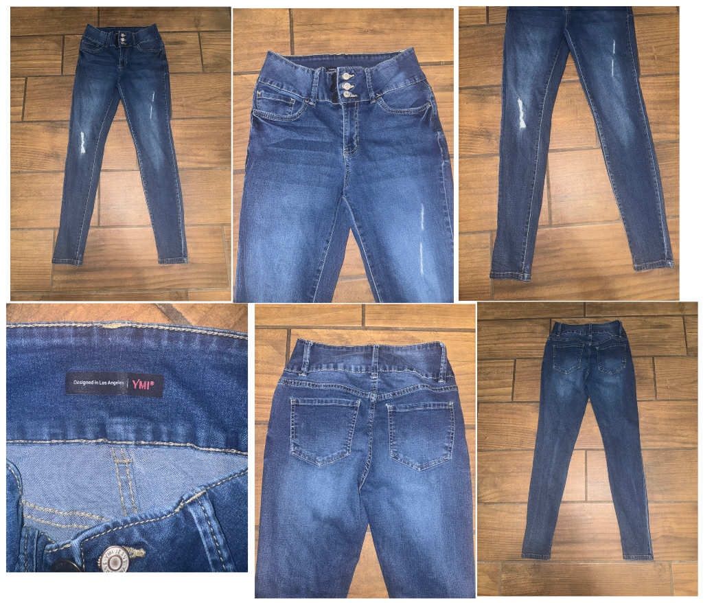 YMI High Rise Distressed Blue Jeans size 4