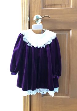 Purple and cream Christmas dress - Size 4T