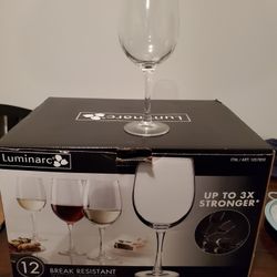 Luminarc Set  Of 12 Tempered  18 Oz Wine Glasses