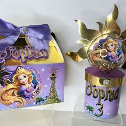 Tangled Party favors Gable Box And Pringles 
