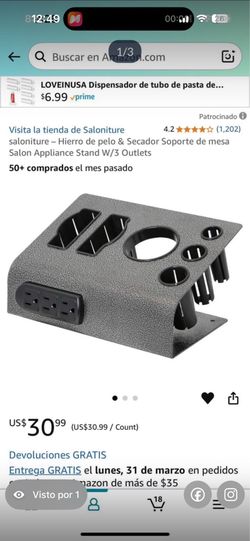 Soporte para secadora y tenazas de cabello
