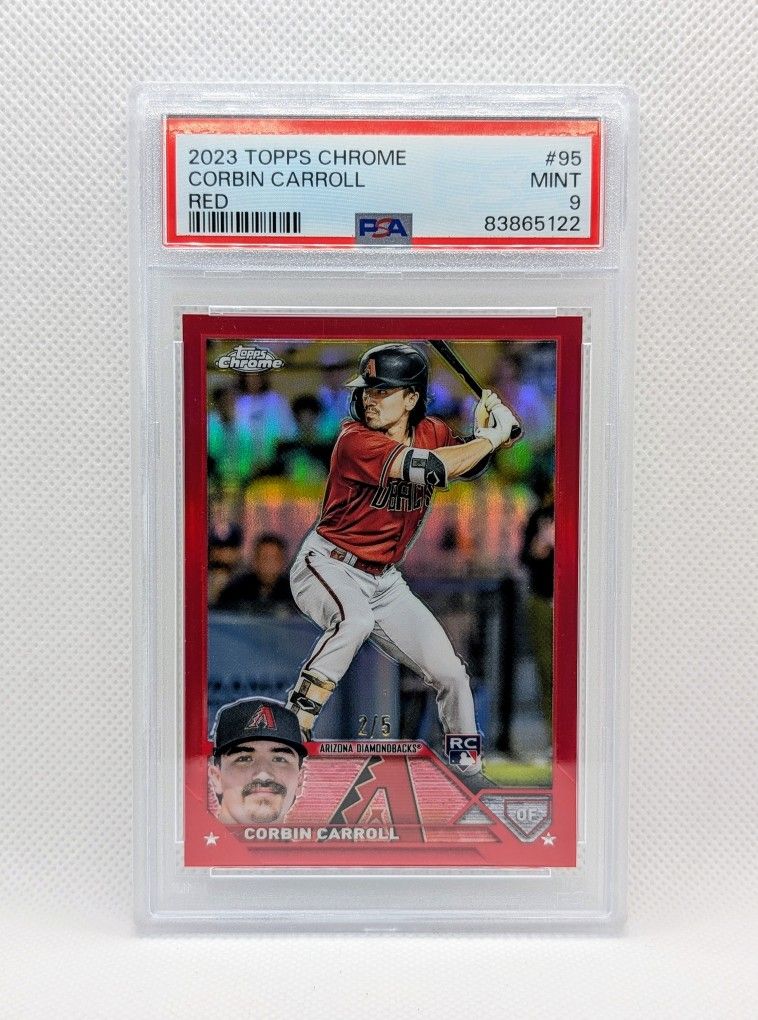 2023 Topps Chrome Corbin Carroll Rookie Red Refractor /5 - PSA 9 MINT