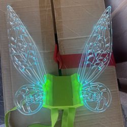Disney Tinkerbell 14” inch Light Up Fairy Glow Wings Costume Accessory Working