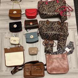 Bundle of 12 Women’s Handbags – Mostly New Crossbody Bags