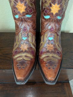 Size 8.5B Yippee Ki Yay  Lady's Inlaid Boots by Old Gringo