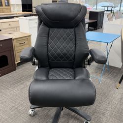 Office Chair, Ergonomic High Back Home Office Desk Chair, Big and Tall Breathable Leather Office Chair with Lumbar Support Flip-Up Armrests