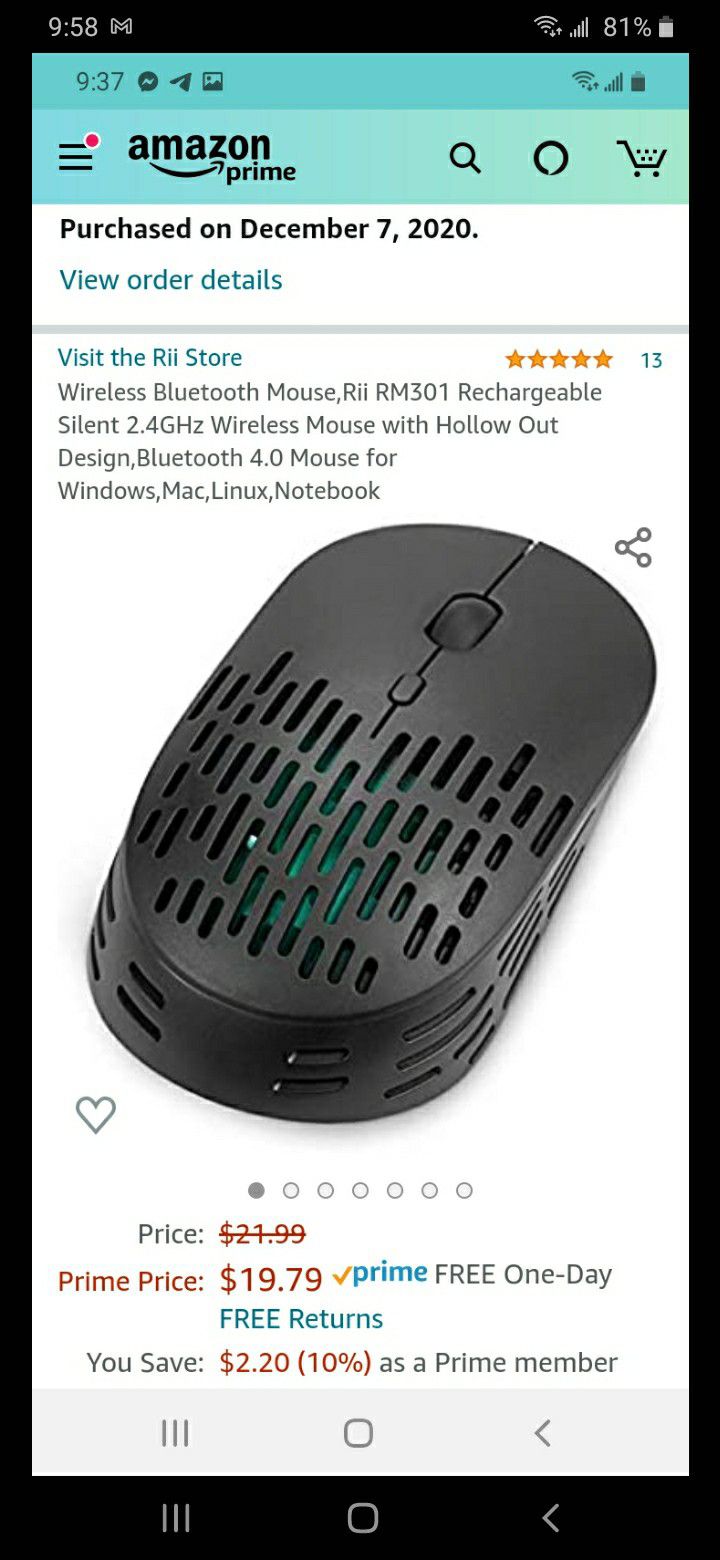 Rechargeable wireless mouse