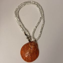 Orange Spiny Oyster Shell Necklace 