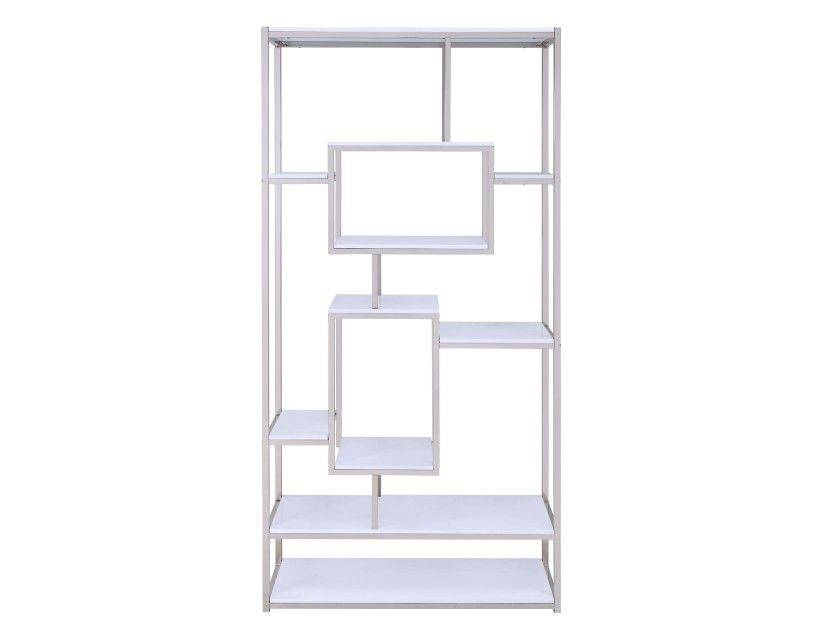  Alize White & Chrome Geometric Bookcase

