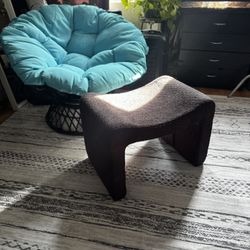 🪑 Blue Papasan Chair + Dark Gray Ottoman – BRAND NEW! 💙
