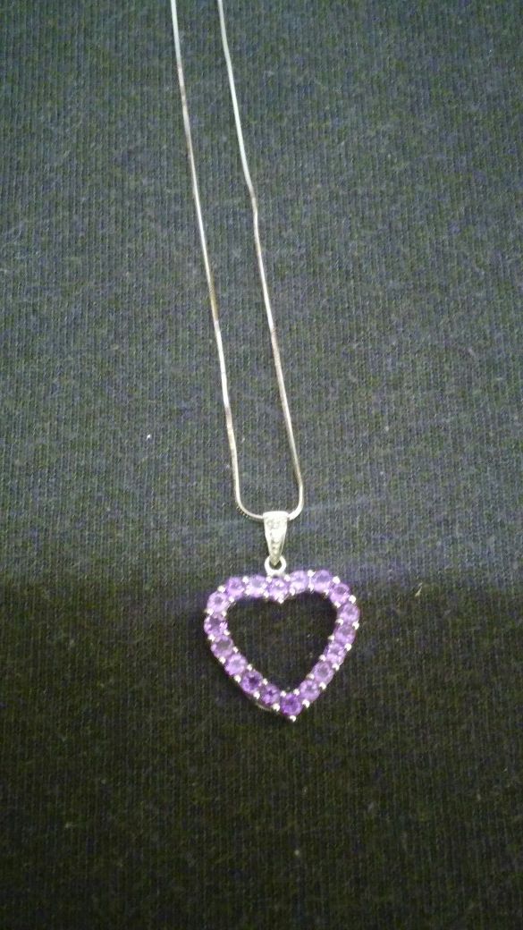 14k white gold necklace with 14k white gold heart pendant