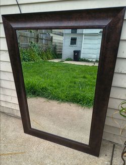LARGE BEVELED GLASS WALL MIRROR 40"×32"