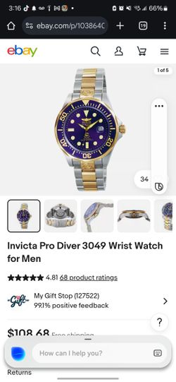 Invicta Pro Diver 3049 Wrist Watch for Men