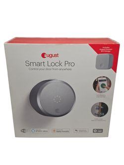 August Smart Lock Pro + Connect Wi-Fi Bridge Model ASL-03 AC-R1 Silver NIB