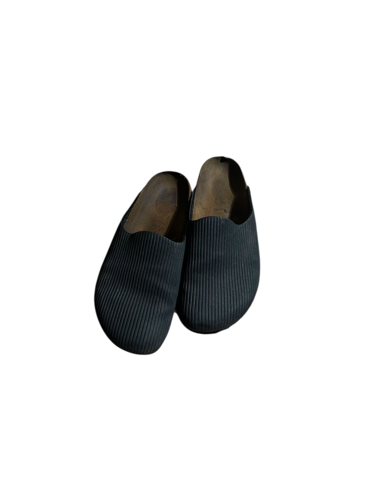 Birkenstock Amsterdam Black Rubber Clog Slippers Size 38