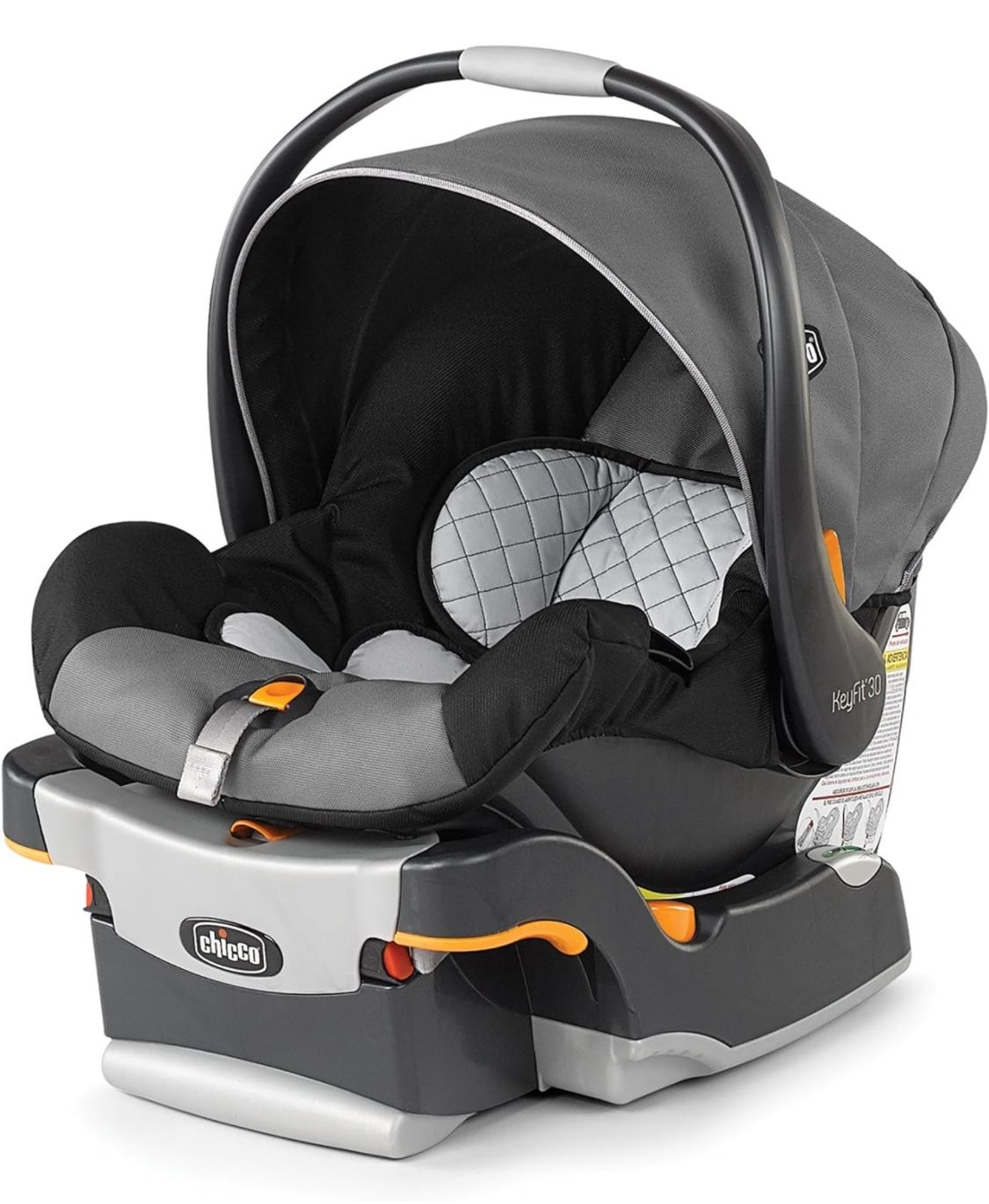 Asiento infantil para automóvil y base KeyFit 30 de Chicco | Asiento orientado hacia atrás para bebés de 4 a 30 libras | Soporte para la cabeza y el c