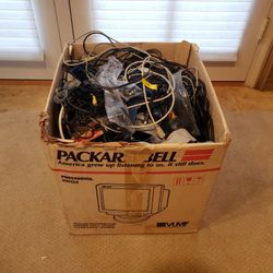 Dad's Huge Box Of Cables And Cords