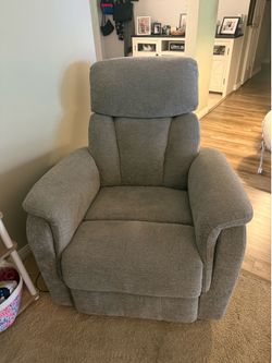 Grey material recliner