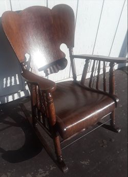 Antique Rocker Rocking Chair 100 years Old Rated in top Pintrest Designs Oak