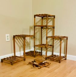 Wooden Plant Stand with Various Display Options