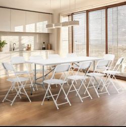 🪑 White Folding Tables & Chairs – Great for Parties & Events! 🎉